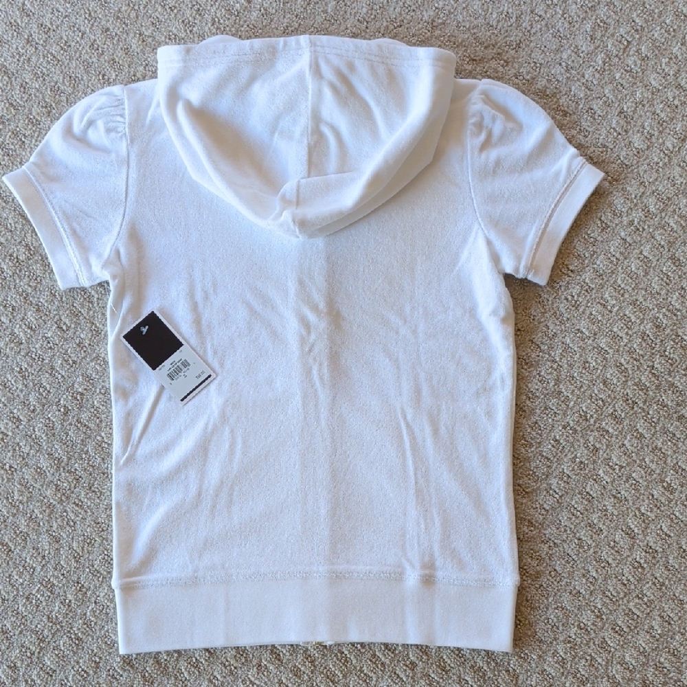 Juicy Couture White Short Sleeve Hoodie - Picture 2 of 3